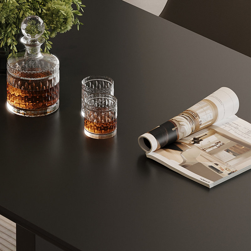 black slate dining table, 29.92"H x 70.86"L x 35.43"W