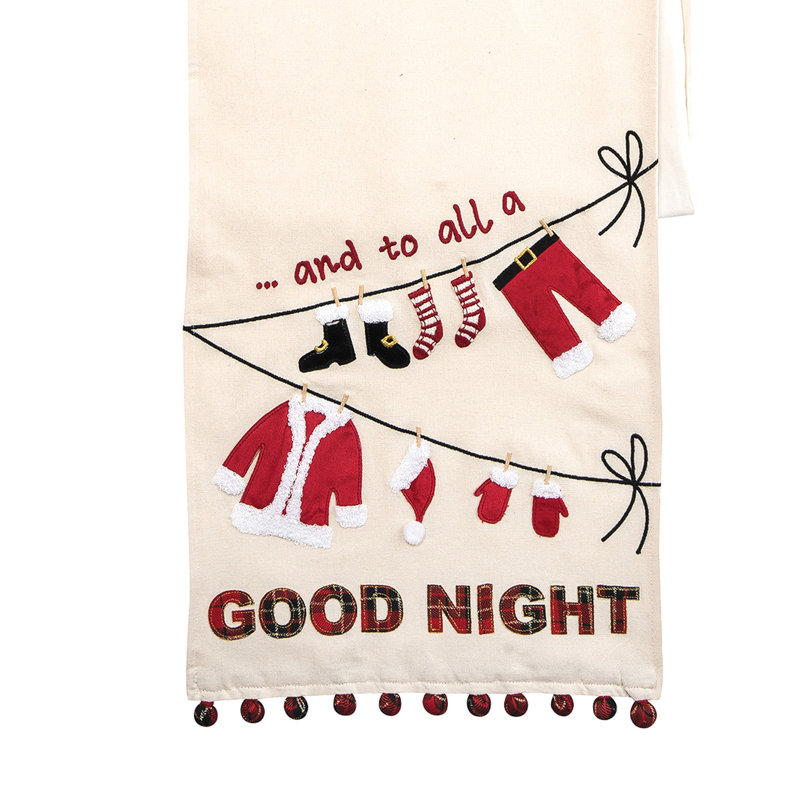 Liles Christmas Clothesline Embroidered Table Runner
