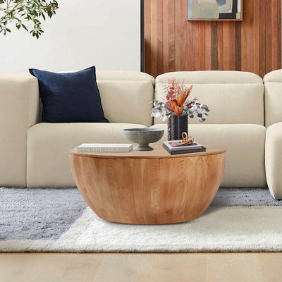 Table de bout style rétro en forme de seau avec rangement Table d'appoint moderne en bois