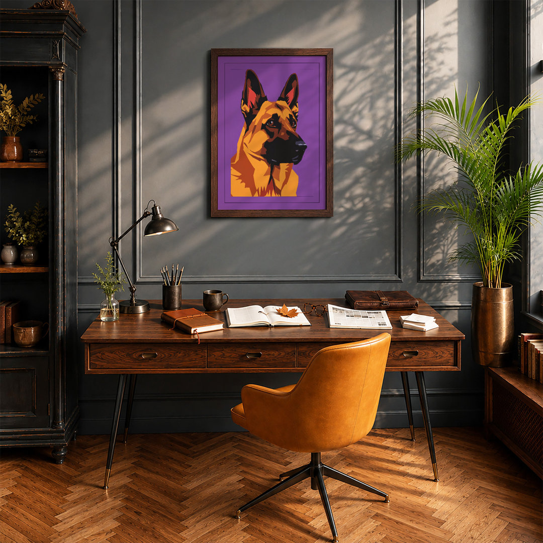 Bold German Shepherd Pop Art - Framed Print