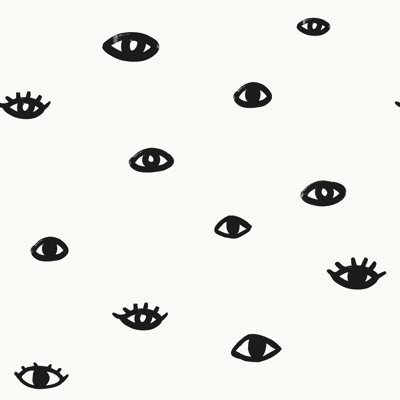 Bobby Berk Eye See You Black & Gold Self-Adhesive, Removable Wallpaper