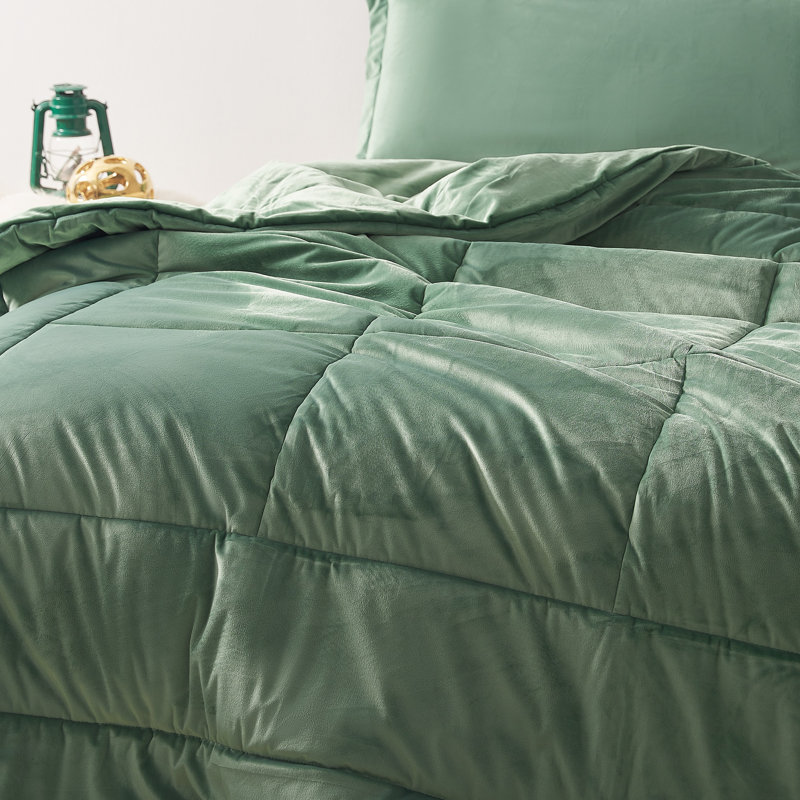 Cuz I'm Cozy Green Velvet Coma Inducer Oversized Comforter Set, Twin XL Comforter + 1 Sham