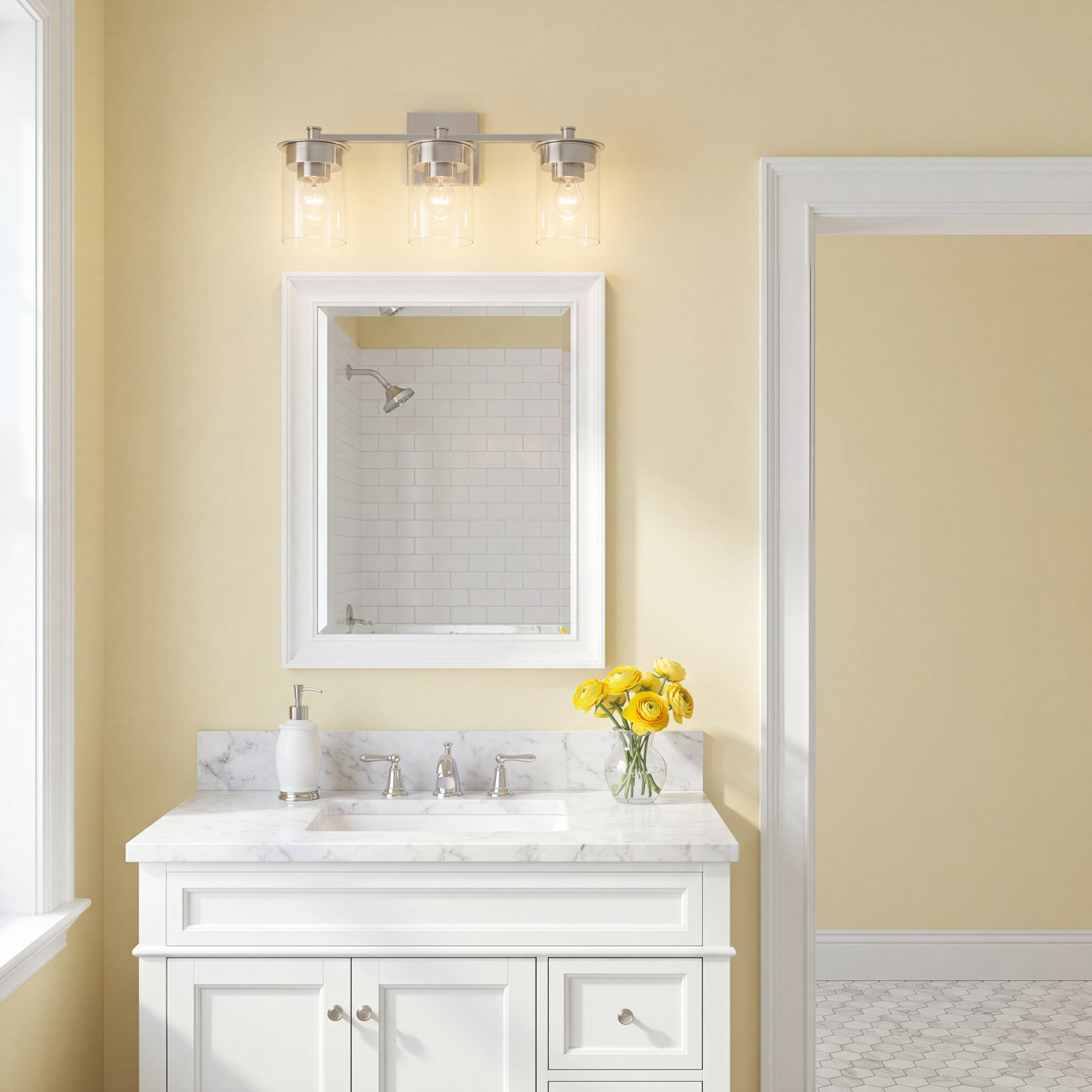 Elstone 3-Light Vanity Light, Brushed Nickel