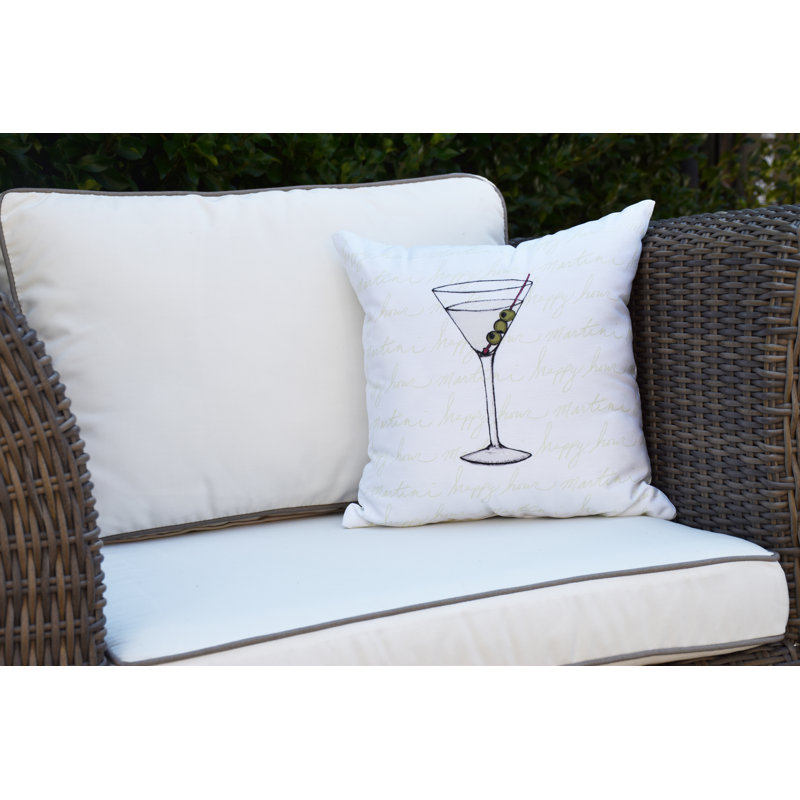 Palm Beach Outdoor Reversible Throw Pillow, Light Green, 20" x 20"