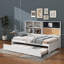 Lit de jour compact compact avec tablettes intégrées et tableau gigogne