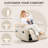 Modern Corduroy Upholstered Recliner PU Leather Seat Chair, 270-Degree Swivel Rocker Recliner With Adjustable Armrest &Cup Holders For Nursing, And Living Room Relaxation, Beige-1345094345