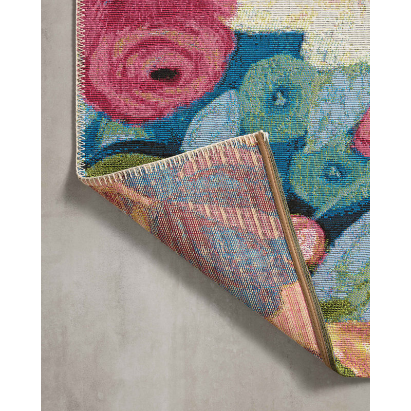 Winston Porter Dreighton Floral Machine Woven Polyester/Polypropylene ...