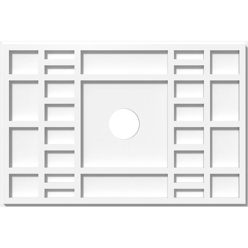 Médaillon de plafond contemporain en PVC de qualité architecturale l 24 po x H 16 po x P 3 po x P 8 1/4 po x P 1 po, 3" ID