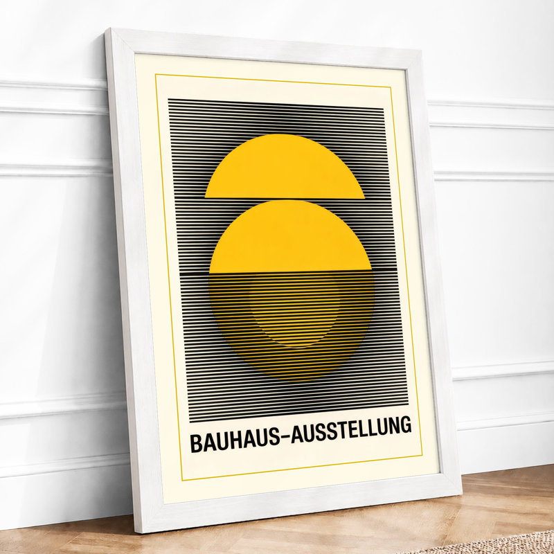 Bauhaus Exhibition Geometric - Framed Print, A3 - 42.0 x 29.7 cm, White