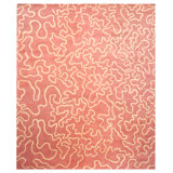Abstract Area Rug in Raspberry