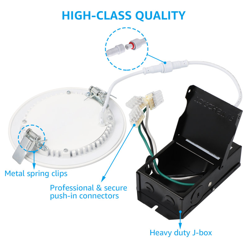 Ensemble d'éclairage encastré 4 "à DEL 4000K 4 pouces Ultra Slim Remodel IC