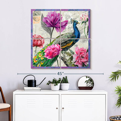 Brampt Peacock Floral Collage