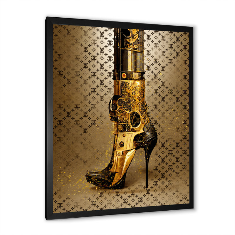 «Luxury Brand Bionic Heel I», art mural sur toile tendance, L 12 po x H 20 po, Cadre photo noir