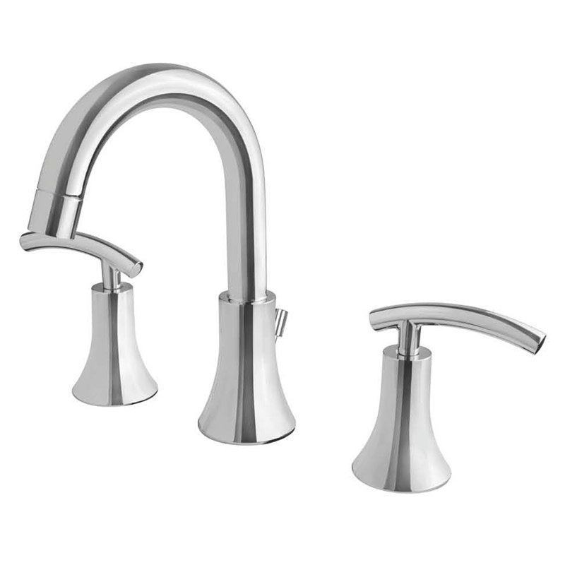 Kree Sweep Two-Handle 6" to 10" Widespread Lavatory Bathroom Faucet with Drain Assembly - Chrome Polished, Chrome Polished