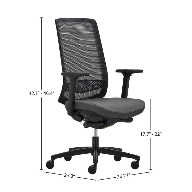 Manjula Foam Padding Office Chair, Gray