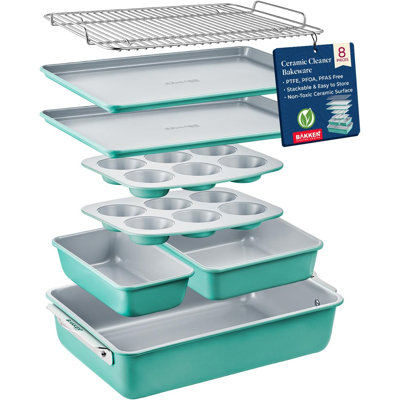 Lifemaster 8 Piece Non-Stick Steel Bakeware Set