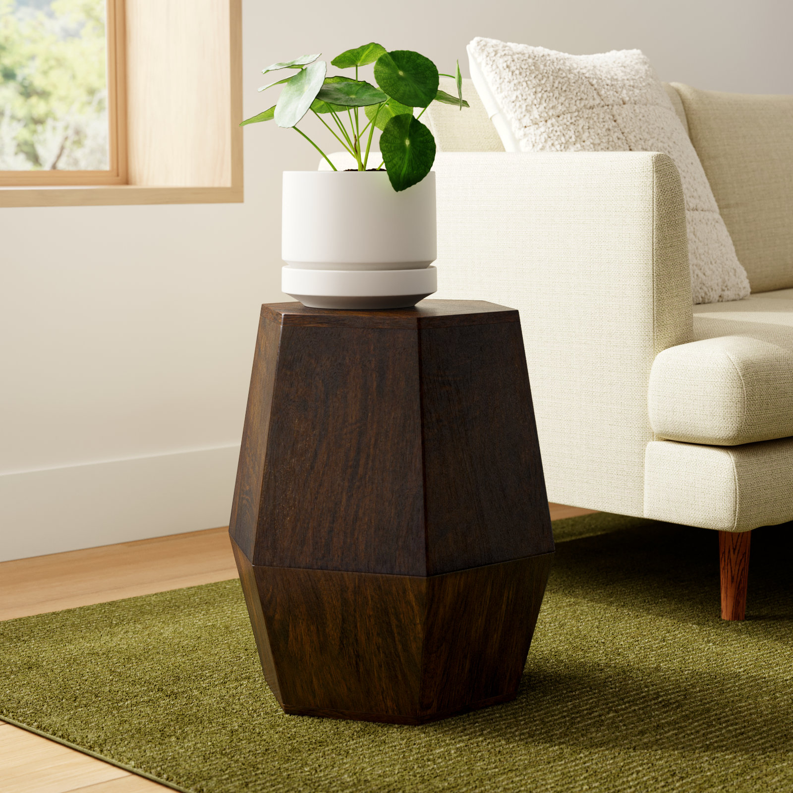 Dixon 15" Mango End Table, Dark Walnut