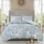 Housse de couette réversible très grand / très grand - imprimé botanique, motif en médaillon, revers bicolore, fermeture à boutons, literie réversible facile à nettoyer, motif inversé complémentaire,-119448403