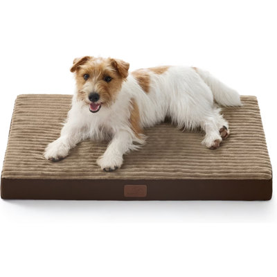 Bedsure ComfyFleece Cozy Crate Dog Bed for Large Dogs & Puppies, Orthopedic Egg Crate Foam with Removable Machine Washable Cover