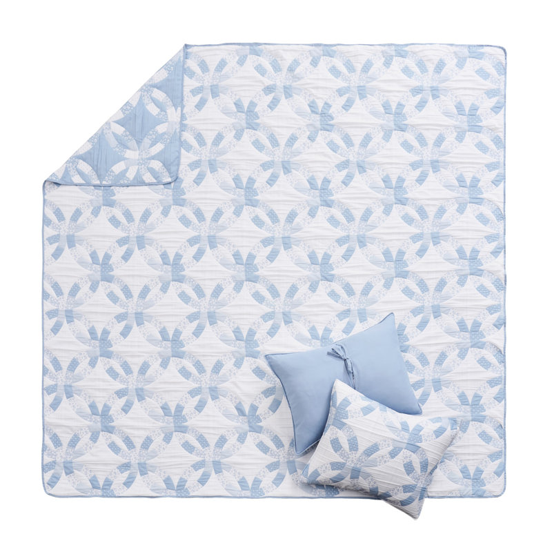Greenland Home Fashions, ensemble de couvre-lit bleu simple 2 pièces, 68 x 88 pouces, Bleu