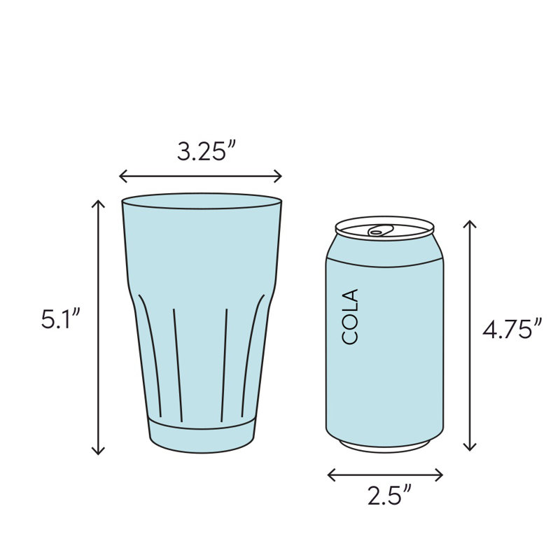 Twill 14 oz. Drinking Glass, Green