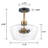 3-Light 12'' Dome Glass Semi Flush Mount