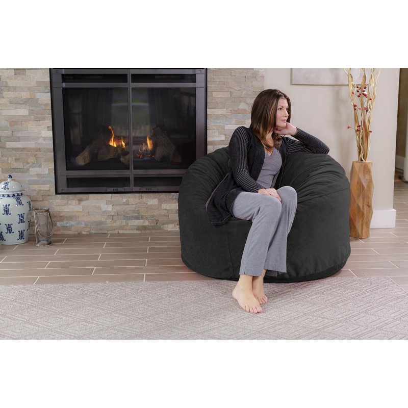 Fauteuil à billes - Fauteuil à billes rond rembourré en mousse à mémoire de forme avec housse amovible et lavable à la machine - Fauteuil à billes avec housse en microfibre douce - Plusieurs tailles et plusieurs tissus lavables à la machine