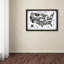 « letterpress usa map dark », art textuel sur toile tendue-23535626