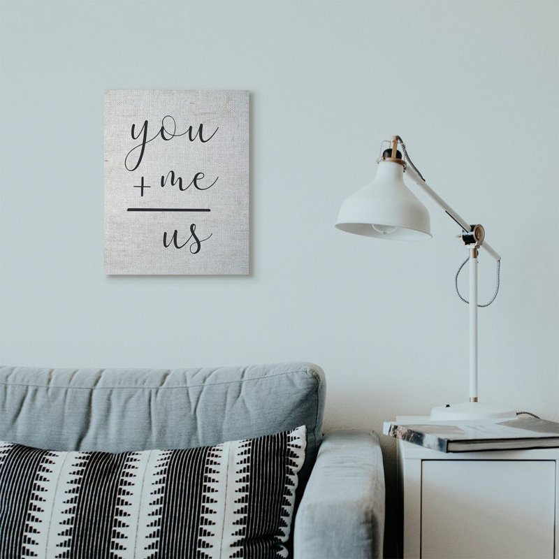 «You plus me» par lettré et doublé - impression d'art textuel, Toile tendue, H 20 po x l 16 po x P 1,5 po