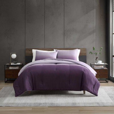 Kenneth Cole Subtle Ombre Purple Reversible Comforter Set