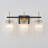 3 - Light Dimmable Vanity Light Black And Brushed Gold Finish With Textured Glass Shade