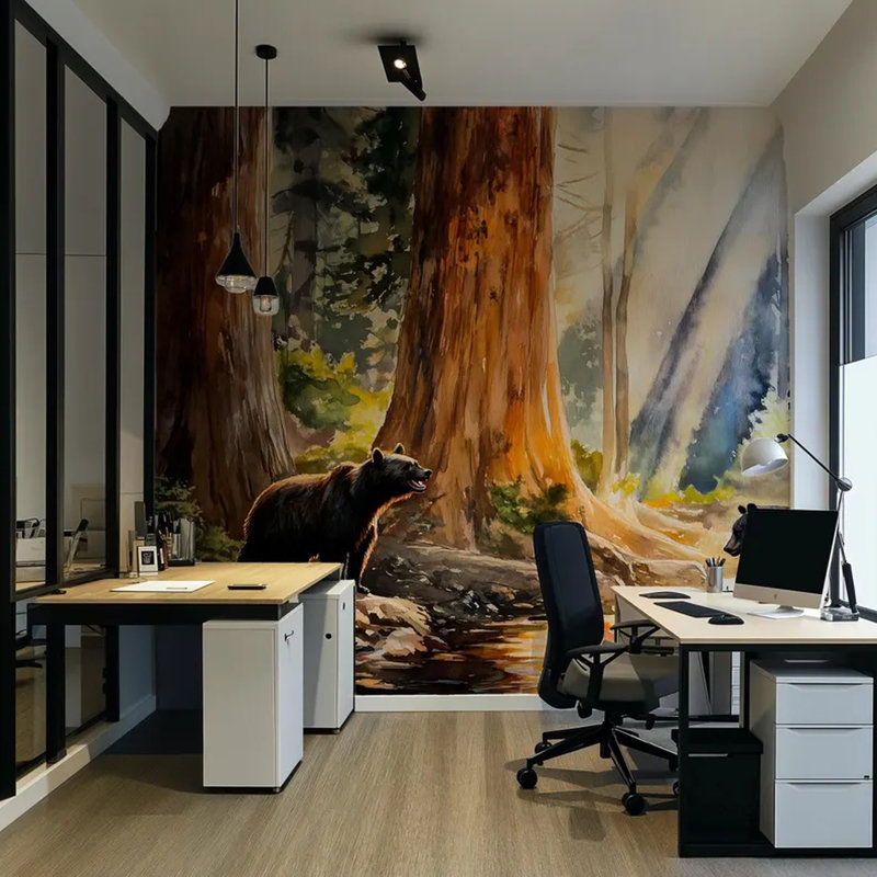 Rendez-vous dans la forêt avec des ours, 96" L x 108" W