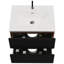 Meuble-lavabo moderne de 24 po - Noir doux et couleur noyer. Grand rangement avec trop-plein en céramique. Système de système de fermeture en douceur silencieuse. Rangement spacieux intégré, fonctionnel-1083718137