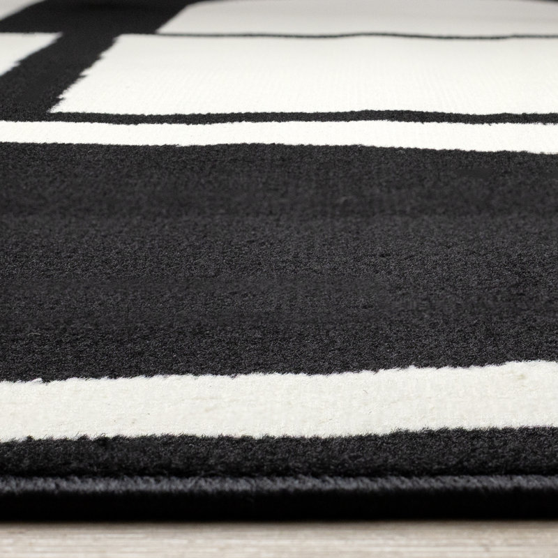 Tapis blanc Manzelli Modern Art Deco, Rectangle 7 pi 9 po x 10 pi 6 po