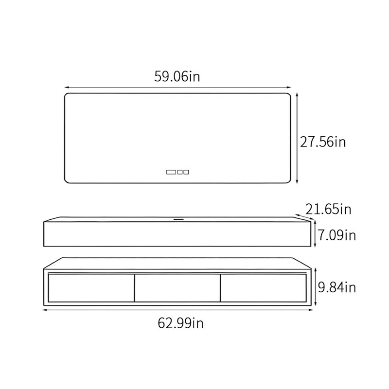 Exquisite fashionable bathroom cabinet, 63"