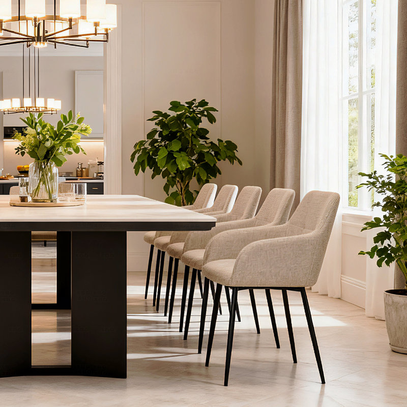 Ensemble de 2 chaises de salle à manger, chaises de cuisine rembourrées modernes avec dossier et siège large