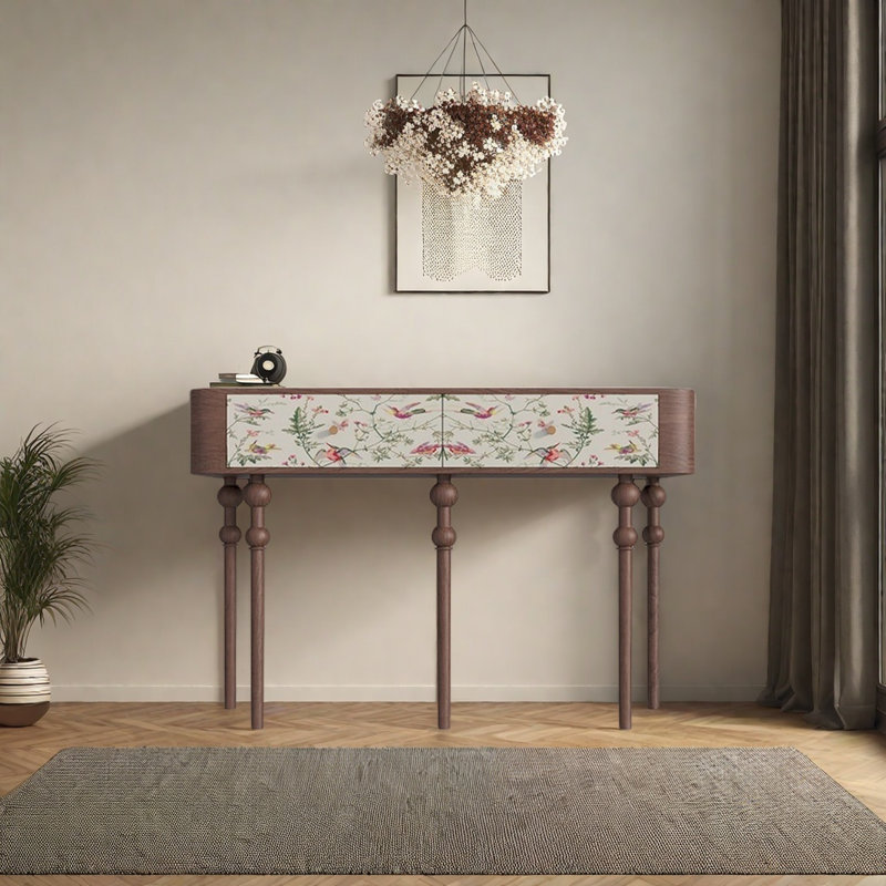 Console Retro Minimalist Elegant Art, Brun