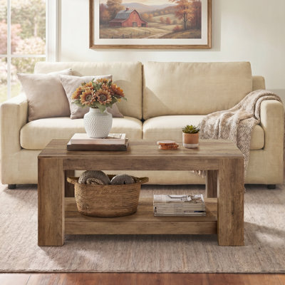Mid-Century 2-Tier Center Table with Storage