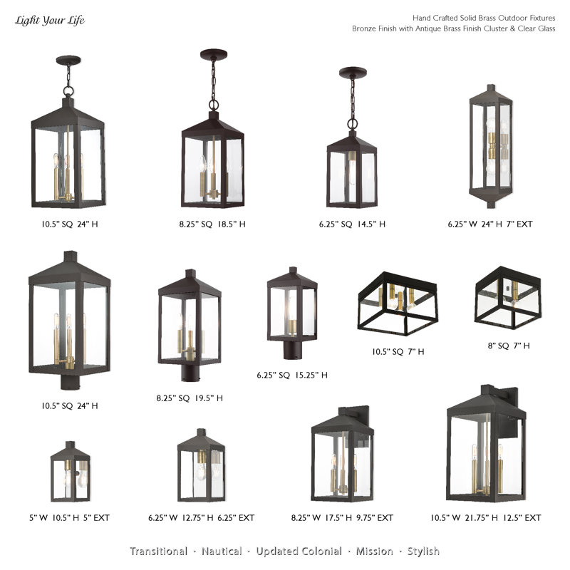 Inniss Outdoor Hanging Lantern, Bronze