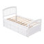 Lit plateforme simple blanc avec 6 tiroirs de rangement, cadre de lit pour enfant en bois massif avec tête et pied de lit-1587845793