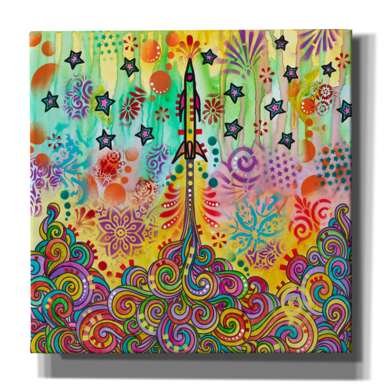 «Rocketship» par Dean Russo, art mural sur toile, H 26 po x l 26 po x P 1,5 po