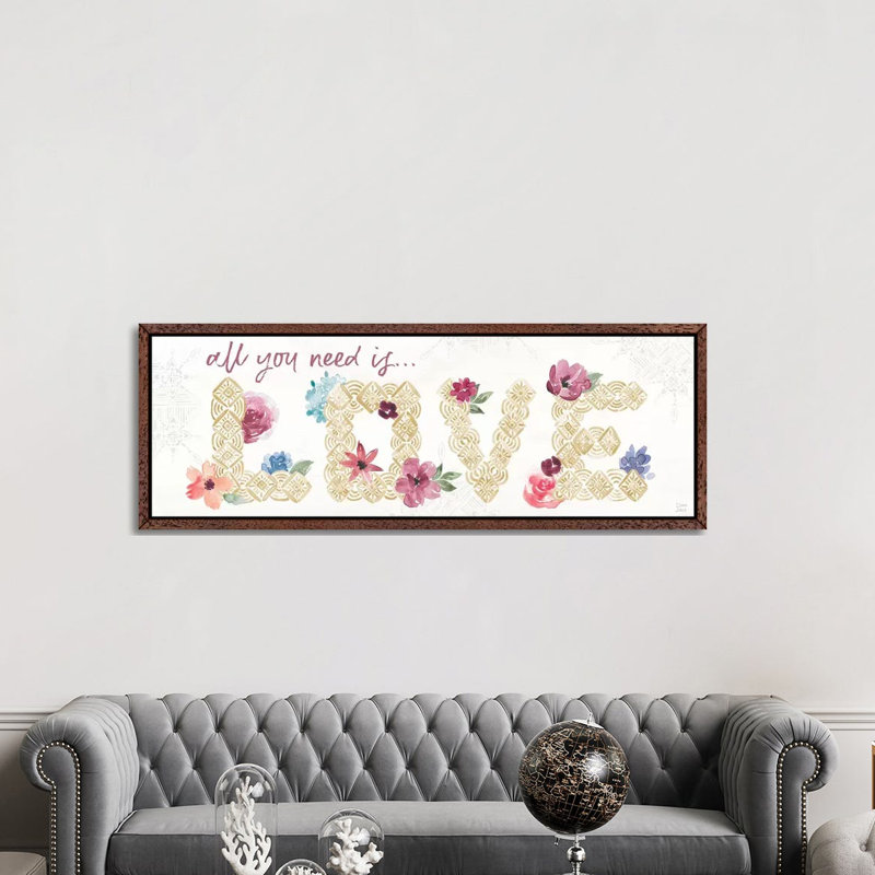 Naturally Inspired IV by Dina June - Panoramic Print on Canvas, Classic Brown Wood Framed, 50.8cm H x 152.4cm W x 3.81cm D