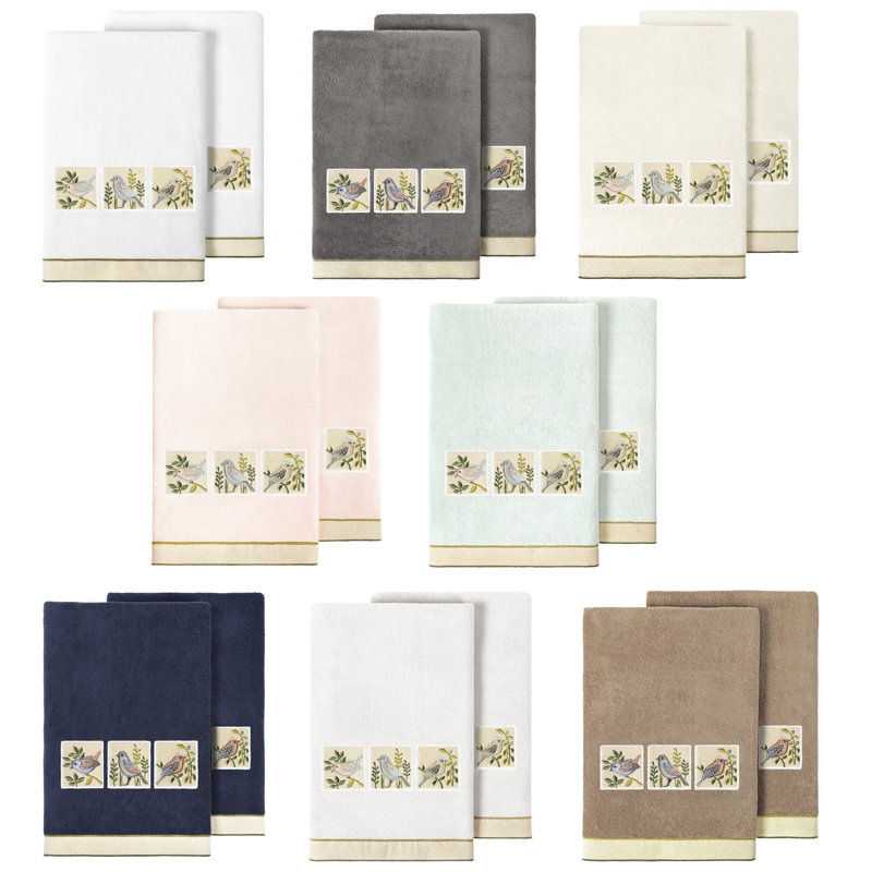 Blush Turkish Cotton Embroidered Washcloth Set