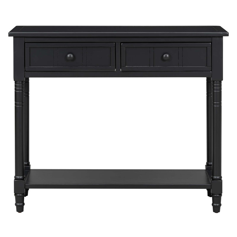 Console Daisy Series avec deux tiroirs et une tablette inférieure, conception traditionnelle pour une décoration polyvalente