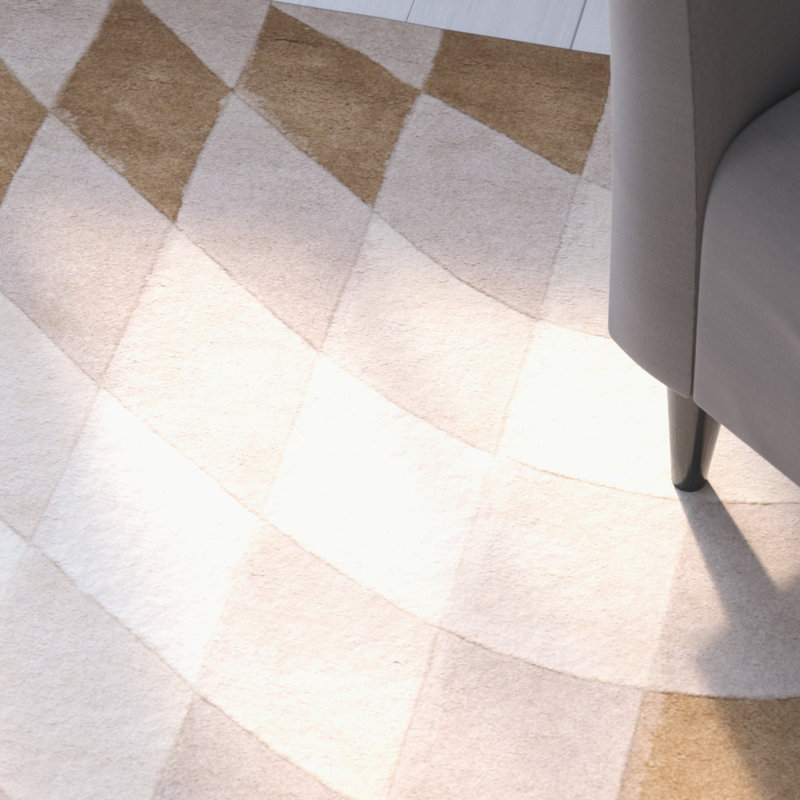Amini Hand-Tufted Wool Sand Area Rug, Rectangle 5' x 8'