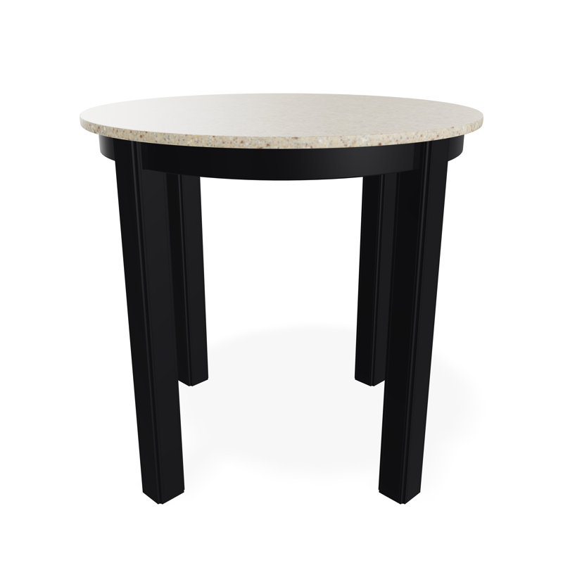 Outdoor Round Side Table, White/White, Acrylic
