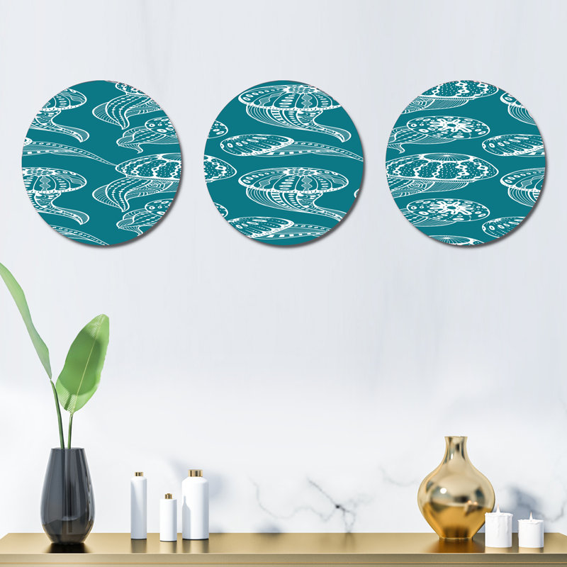 Ensemble de 3 décorations murales méduse
