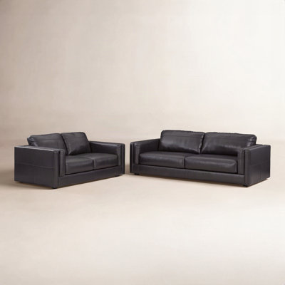 2-Piece Top Grain Leather Living Room Set