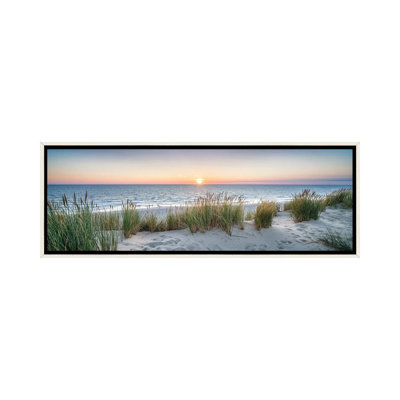 «Dune Beach Panorama At Sunset» par Jan Becke, reproduction encadrée sur toile
