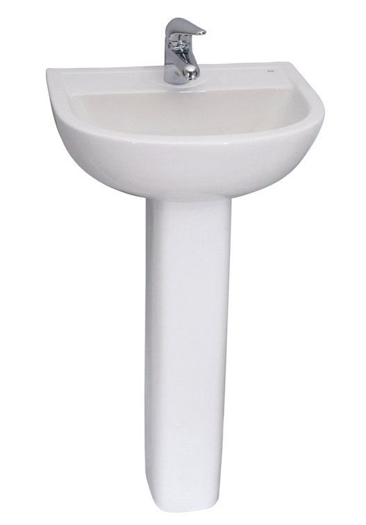 Barclay 16.13'' White Vitreous China Circular Bathroom Sink with Overflow